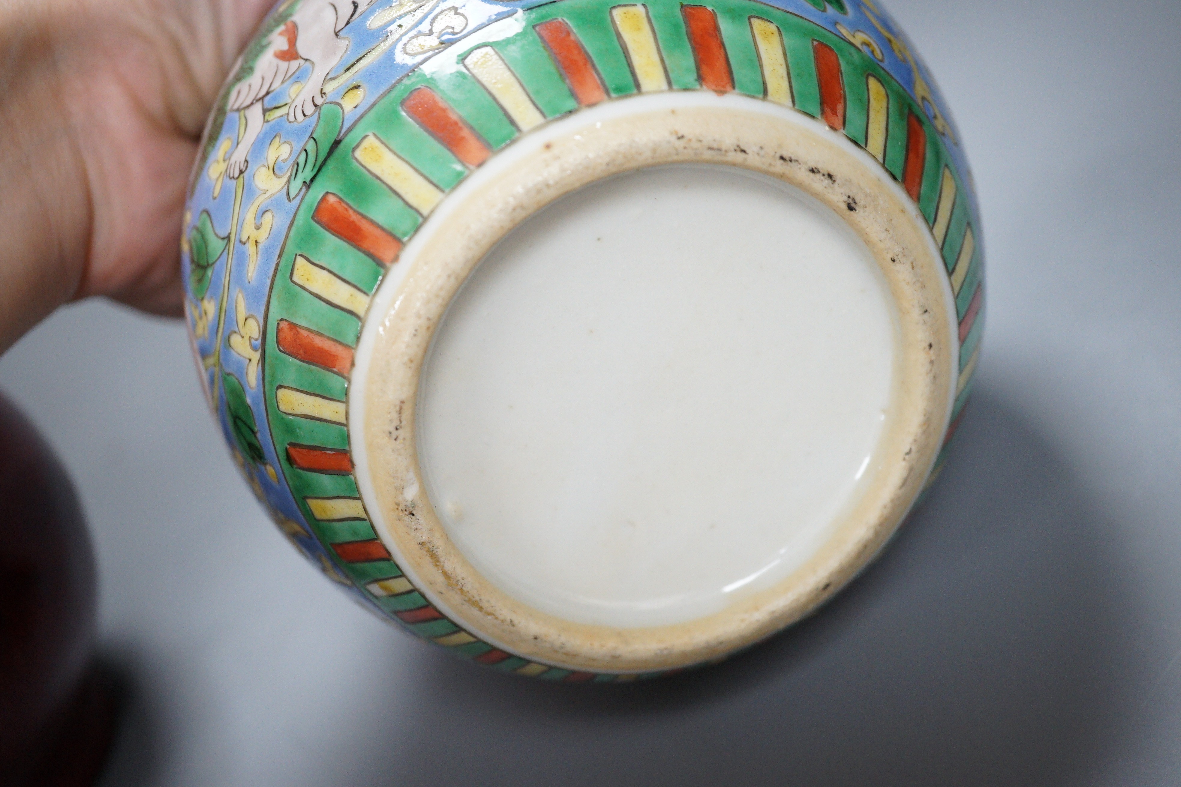 A large Chinese blue and white crackle glaze vase, a sang de boeuf vase and a monochrome jar, tallest 40cm